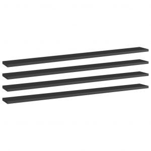 Image de VidaXL Panneaux bibliothèque 4pcs Noir brillant 100x10x1,5cm Aggloméré