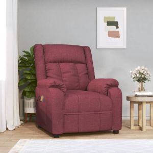 VidaXL Fauteuil de massage inclinable Rouge bordeaux Tissu Wine red