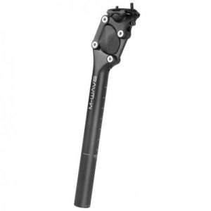 M-Wave Fourspring Tige de Selle Suspendue parallélogramme 31,6 x 350 mm aluminium Noir Unisexe, 31,6 mm