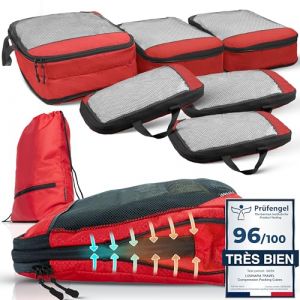 Organisateur Valise Compressible – Gagnez 70% d’Espace | Sac Compression Voyage Léger et Résistant | Rangement Valise Organisateur | Packing Cubes