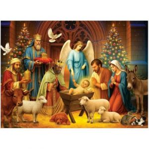 Wooden City Puzzle 1000 pièces en bois : La crèche de Noël