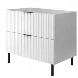 Rodan Armoire sous lavabo - 80cm Blanc mat - L/HP 80/77/46cm Meubles de salle de bains, panneau MDF