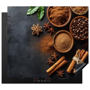 PROTECTION PLAQUE INDUCTION Cannelle - B&eacute;ton - Caf&eacute; - B&acirc;tons de cannelle - &Eacute;pices Plaque de Deco Cuisine 60x52 cm