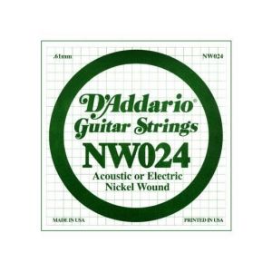 D'Addario Corde seule avec filet en nickel pour guitare &eacute;lectrique NW024, .024