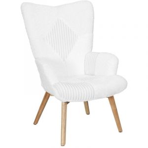 The home deco factory Fauteuil de salon scandi en patchwork Helsinki