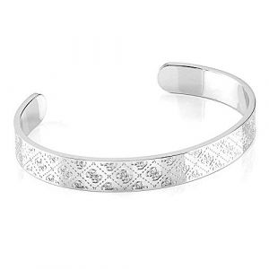 Guess Bracelet Golden Hour UBB70141-S rhodium ouvert en Acier plaqué logo 4 G gravé