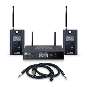 Alto Professional Stealth Wireless MKII – Système stéréo sans fil pour haut-parleur actif avec émetteur et 2 récepteurs, 2 entrées XLR, extensible Noir