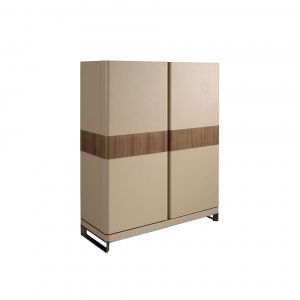 Buffet haut en cuir et acier poli Angel Cerd&agrave;