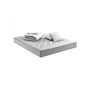 Simmons Matelas 140x190, ensach&eacute;s, ferme, H23 + 2 oreillers + couette