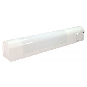 Tibelec Belna, applique blanche avec tube led S19 remplaçable et prise 7W - L.437 x H.70MM