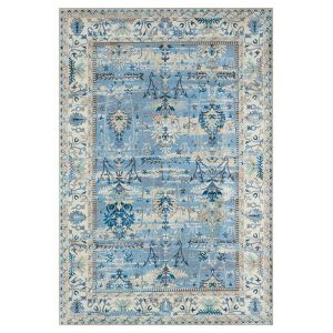 Nazar Tapis salon classique lavable - bleu 120x170cm