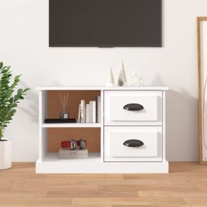 VidaXL Meuble TV blanc 73x35,5x47,5 cm bois d'ing&eacute;nierie