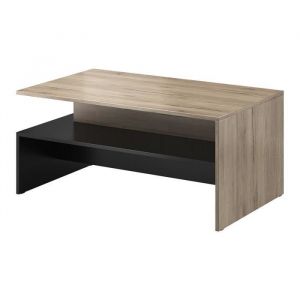 Table basse design collection ramos coloris chêne et noir. - Marron - Bois