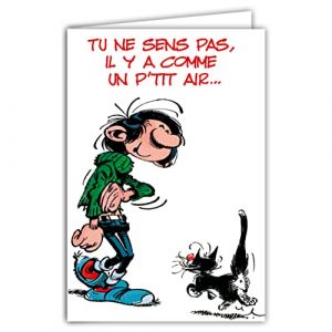 Gaston Lagaffe Carte Bon Anniversaire Chanteur Choriste Musicien Accordéoniste Air de Fête Humour Humoristique - Avec Enveloppe Illustrée 17,5x12cm - Fabriqué en France - GLCT-0240