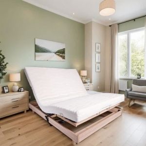 ENSEMBLE RELAXATION MATELAS + SOMMIER &Eacute;LECTRIQUE 140X190CM - MOUSSE - FERME - TALCA FABRICATION FRAN&Ccedil;AISE