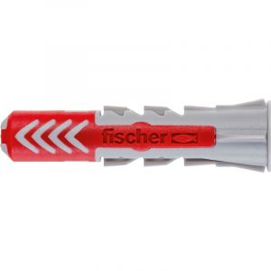 Fischer Cheville bi-matière Duopower avec vis - Diamètre 8 mm - Vendu par 8 - Rouge et gris