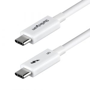 StarTech.com C&acirc;ble Thunderbolt 5 de 1m, 80 Gbps/Jusqu'&agrave; 120 Gbps, PD 240W, 8K 60Hz, C&acirc;ble Thunderbolt Certifi&eacute;, Compatible avec Thunderbolt 4/USB4/USB-C - Blanc