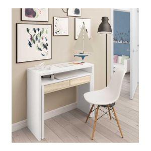 Image de Fores - console bureau max - Chêne / blanc - Chêne / blanc