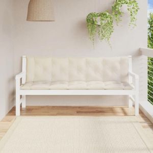 VidaXL Coussins de banc de jardin lot de 2 blanc crème tissu Oxford