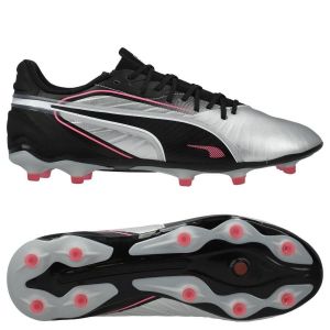 Puma Bottes de football king match fg/ag, silver bl, homme
