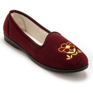 Image de Ballerines brodées fleur largeur confort femme Pédiconfort