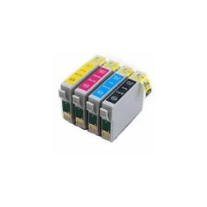 Inkea 4 Cartouches d'encre (noire, cyan, magenta, jaune) compatibles Epson T0715