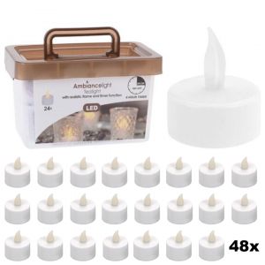 Ambiance Theelichtjes LED - Box met 48 stuks INCLUSIEF batterij EN Timer