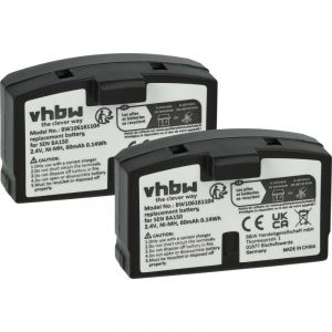Vhbw 2x Batteries remplacement pour Williams Sound BAT AP97A, AP97A pour casque audio, &eacute;couteurs sans fil (60mAh, 2,4V, NiMH)