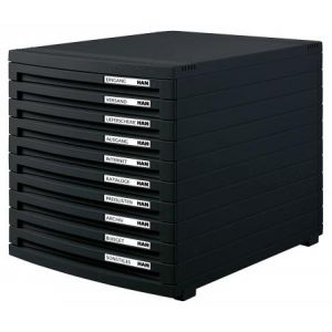 Image de Han 1510-13 - Module de classement CONTUR, 10 tiroirs bas, en PS, coloris noir