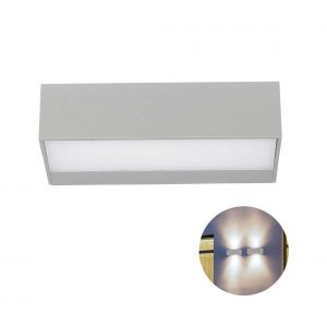 V-TAC VT-8056 Applique LED 9W double faisceau lumineux 90° rectangulaire couleur grise extérieur IP65 lumière 4000k - 218240