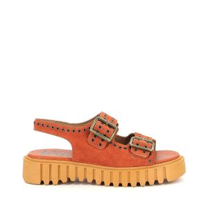 Image de Kickers Sandales Cuir Kick Falk Orange - Couleur Orange - Taille 40