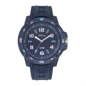 Tekday Montre homme - 656228 Bracelet Silicone Bleu