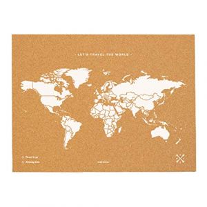 Miss Wood Map Xl Carte Du Monde En Liège 04x60x90 Cm Blanc Comparer Avec Touslesprixcom