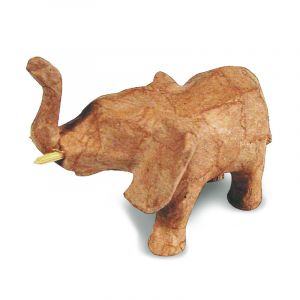 Image de decopatch Eléphant trompe en l'air en papier mâché 11 cm