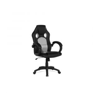 Beliani Chaise de bureau en cuir synthétique gris REST - gris