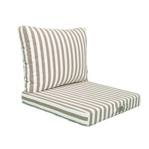 Coussins pour salon de jardin déhoussable 50x50cm rayure beige