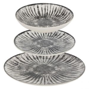 Service de table Lucie 12 pi&egrave;ces gris