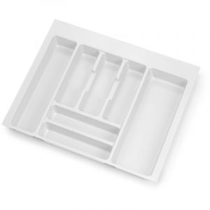 Emuca Range-couvert Optima pour tiroir de cuisine Vertex/Concept 500, module 600 mm .Panneau 16mm, Plastique, blanc - Plastique blanc