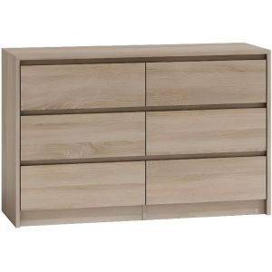 Image de IRIS 120 - Commode de chambre - 6 tiroirs - 120x40x75cm - Sonoma