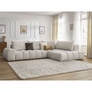 Bobochic Canapé d'angle fixe Canapé d'angle fixe everest tissu texturé Angle droit Beige - Beige