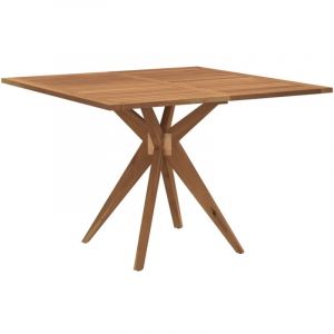 VidaXL Table de jardin carrée 110x110x75 cm bois d'acacia solide, table d'extérieur, meuble de jardin, meuble de patio, table de patio