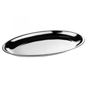 Image de Plat de Présentation Ovale en Inox "Tila" 41cm Argent Prix