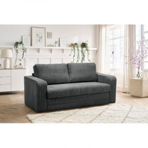 Canapé droit convertible BOBOCHIC - Canapé droit convertible déplimousse COME Gris foncé - Gris foncé