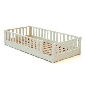 Jurababy Lit au sol enfant en bois - 90x190