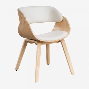 Pack de 2 chaises de salle à manger en bois et similicuir Lorete SKLUM Bois Naturel