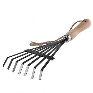 R&acirc;teau de jardin en m&eacute;tal KADAX, manche 6 dents