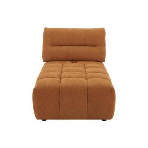 Méridienne dossier avance-recule en tissu texturé terracotta APOLIU