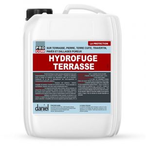 Hydrofuge terrasse incolore, imperm&eacute;abilisation travertin, pierre naturelle, terre cuite, b&eacute;ton, dalles, pav&eacute;s PROCOM