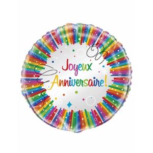 Ballon al ini Joyeux Anniversaire multicolore 45 cm Taille Unique