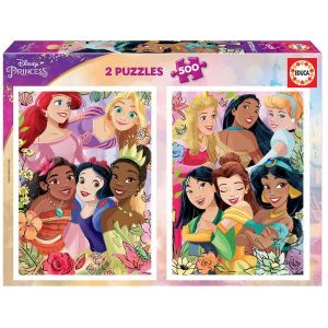 Educa Puzzle 2 x 500 pièces : Princesses Disney